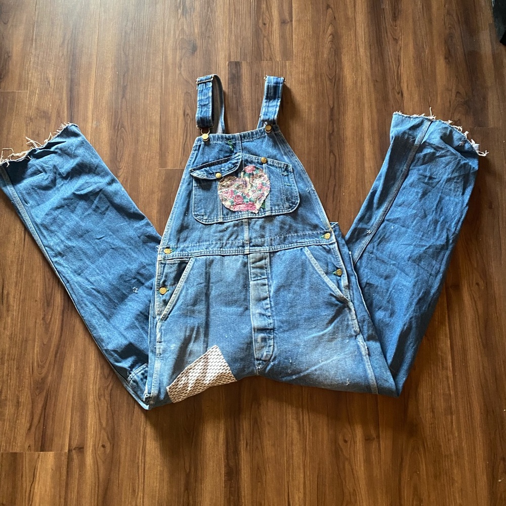 Vintage “Key” Patchwork Overalls